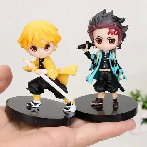 Kit 6 Boneco Miniatura Demon Slayer 7cm Action Figure Anime Mangá Personagens Giyu Tomioka Inosuke Hashibira Nezuko Kamado Tanjiro Kamado Zenitsu Agatsuma