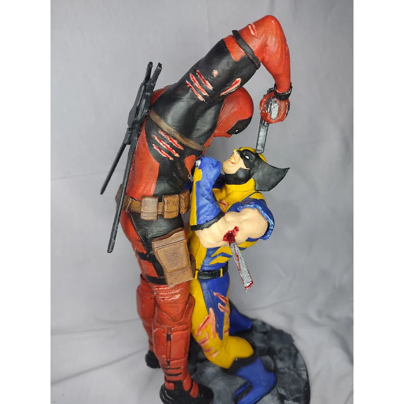 Diorama wolverine x deadpool action figure estátua