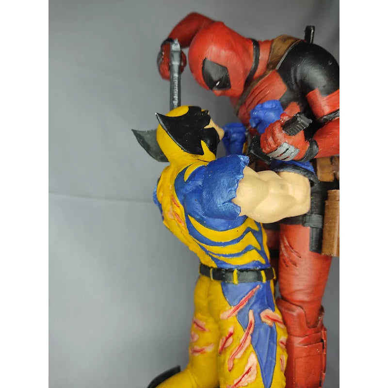 Diorama wolverine x deadpool action figure estátua