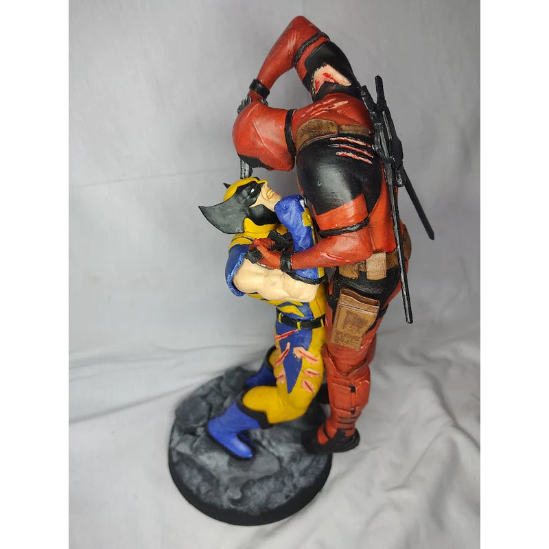 Diorama wolverine x deadpool action figure estátua