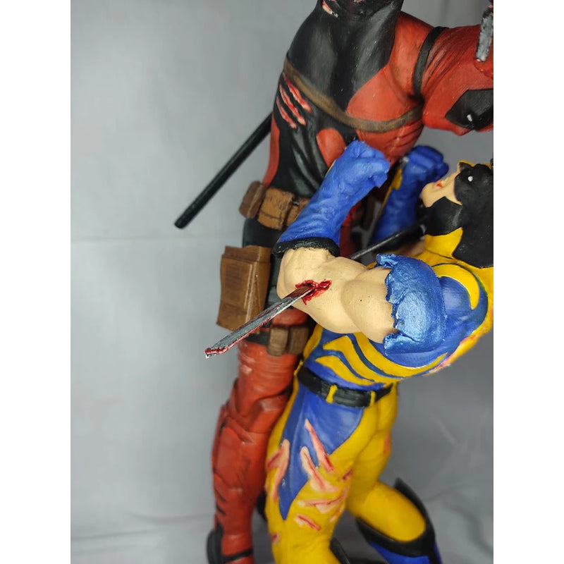 Diorama wolverine x deadpool action figure estátua