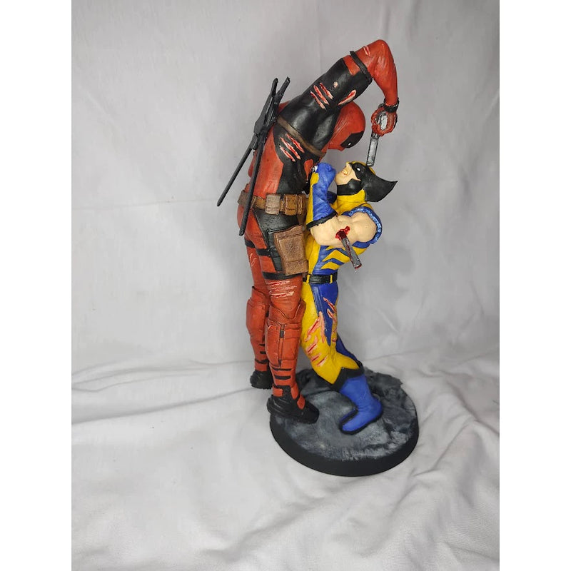 Diorama wolverine x deadpool action figure estátua