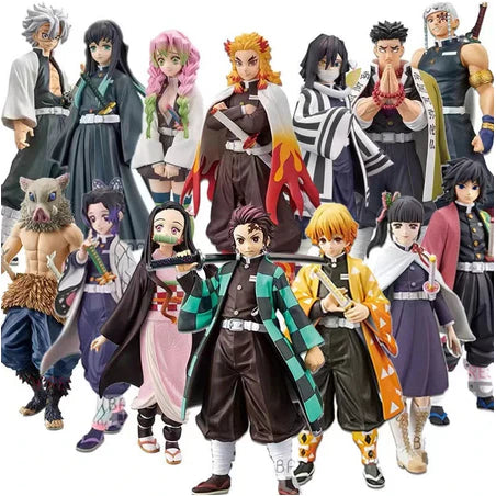 Demon Slayer Action Figure Kimetsu No Yaiba Coleção Tanjiro Kamado Nezuko Kamado Inosuke Shinobu Zenitsu Tomioka Boneco Anime Mangá Figura de Ação Demon Slayer